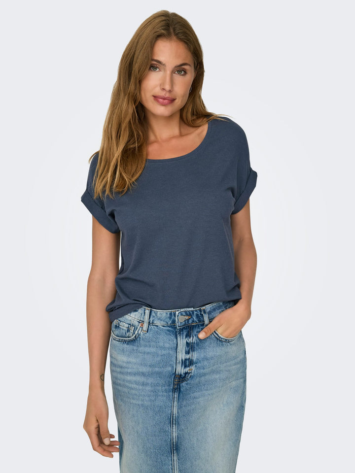 Only Monster T-shirt rafblauw – dames