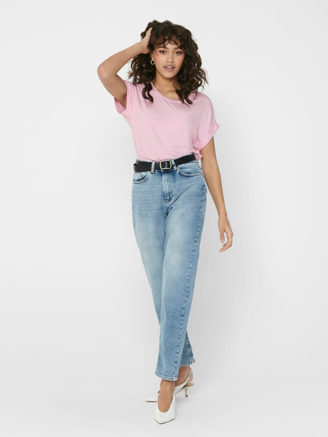 Only 15106662 moster t-shirt k/m dames licht roze