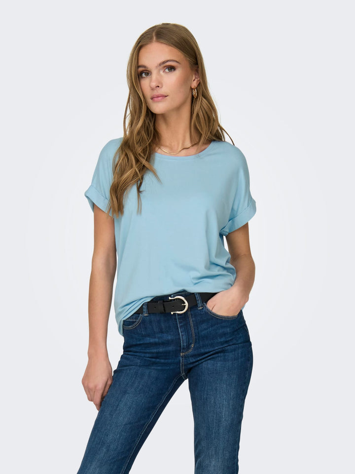 Only ONLMOSTER S/S O-NECK TOP NOOS JRS – dames t-shirt - Lichtblauw