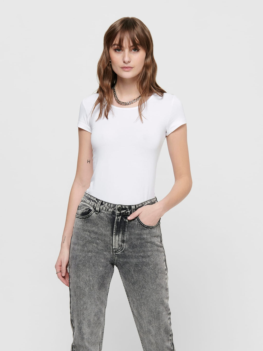 Only ONLLIVE LOVE S/S T-shirt wit – dames