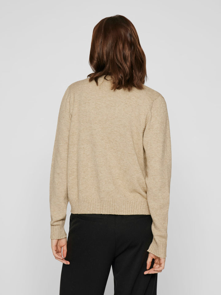 Vila VIRIL SHORT L/S KNIT CARDIGAN - dames vest in zand