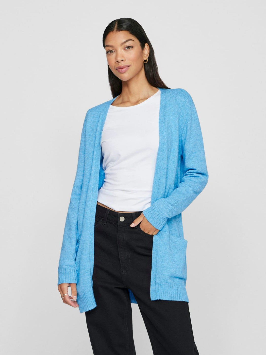 Vila Ril vest gebreid lichtblauw – dames