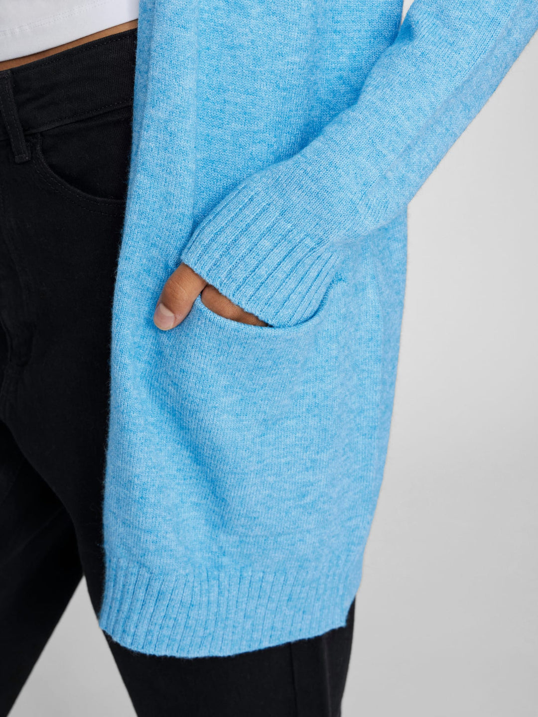 Vila Ril vest gebreid lichtblauw – dames