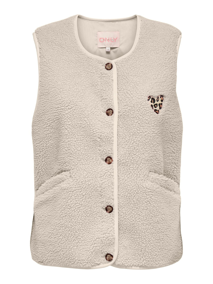 Only ONLBABY TEDDY VEST PNT – dames gilet beige