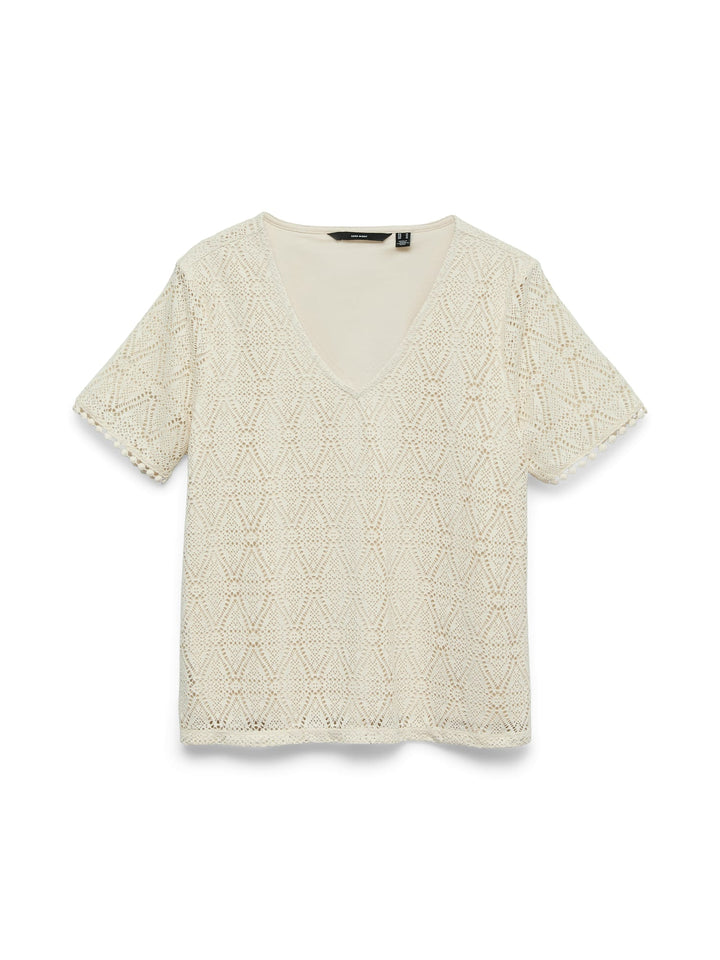 VERO MODA VMMAYA SS V NECK TOP JRS – dames top - Wit
