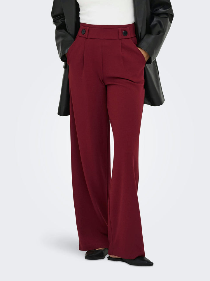 Jacqueline de Yong Geggo lange broek bordeaux – dames - L34