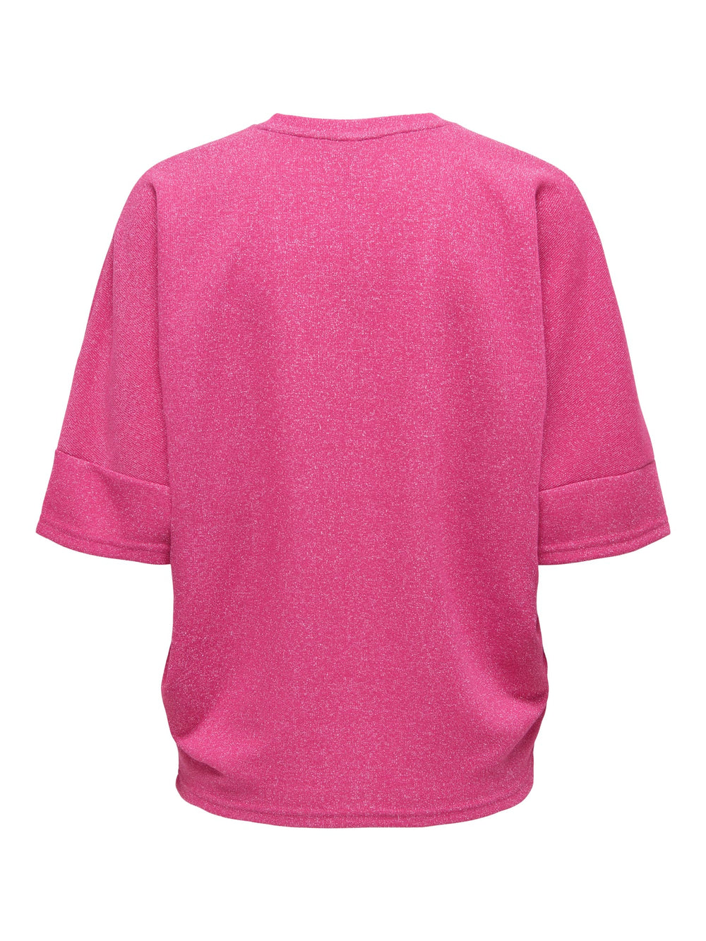 Only ONLIVY S/S Glitter V-Neck Top – dames - Fuchsia