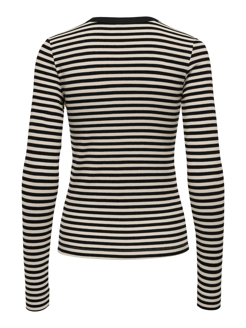 Only ONLELENE L/S FITTED TOP JRS zwart dessin – dames t-shirt