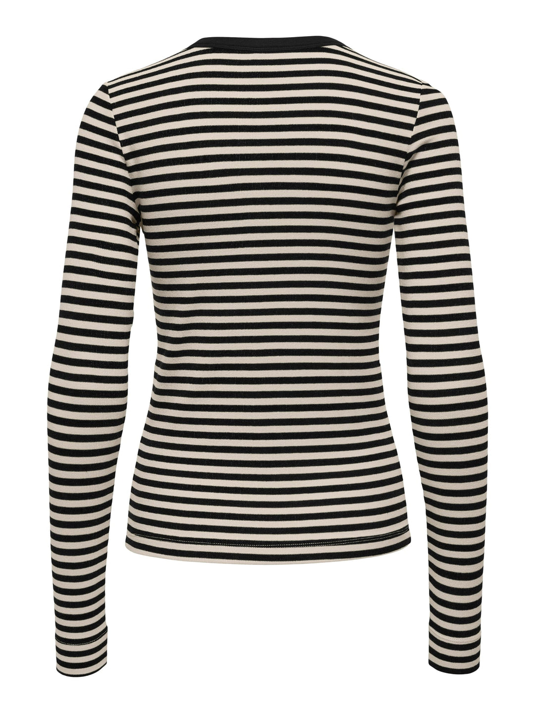Only ONLELENE L/S FITTED TOP JRS zwart dessin – dames t-shirt