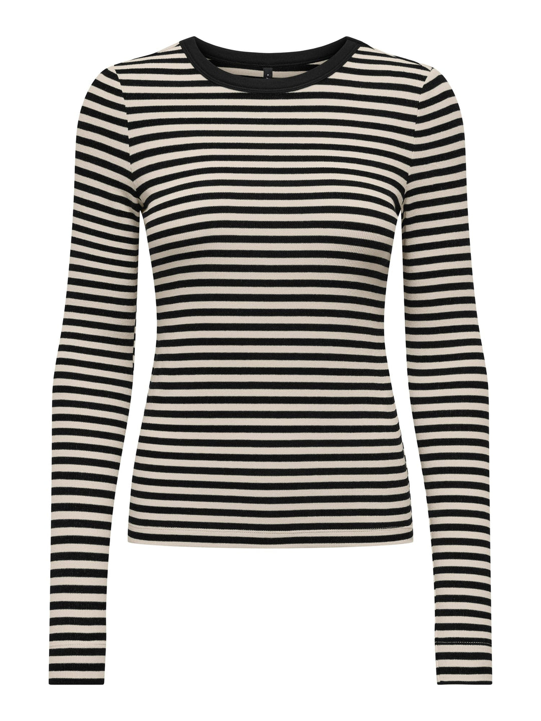 Only ONLELENE L/S FITTED TOP JRS zwart dessin – dames t-shirt