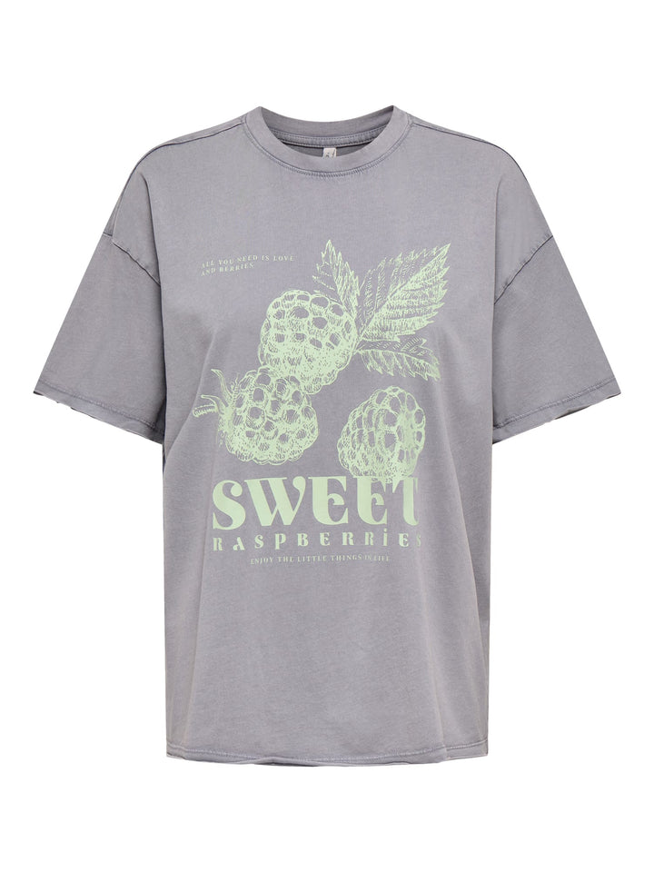 Only ONLKINNA T-shirt grijs – dames