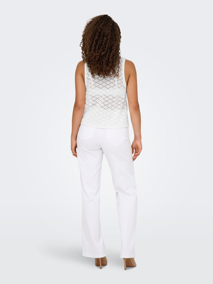 Jacqueline de Yong JDYTIKKA S/L TIE VEST – dames singlet - Off-white
