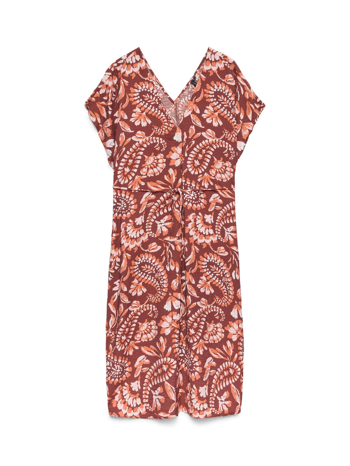 VERO MODA 10340853 Nellie jurk midi dames rood dessin