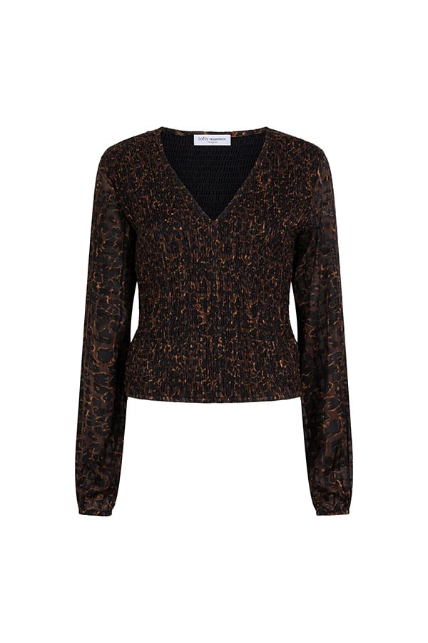 Lofty Manner QL05 - Top Signe – dames top - Bruin Dessin