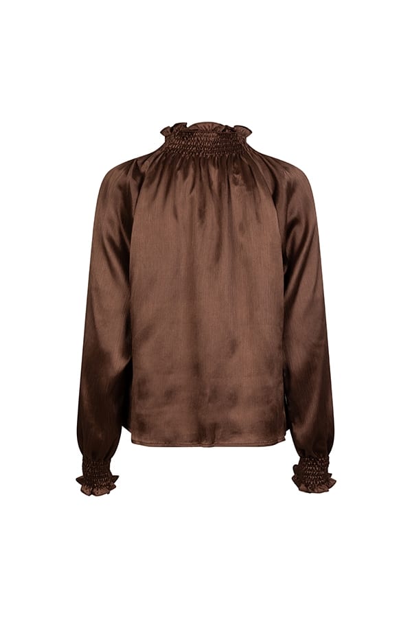Lofty Manner QL07 Blouse Tyra – dames blouse bruin