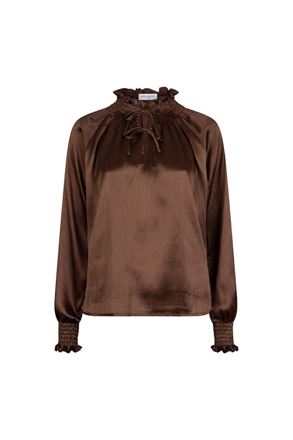Lofty Manner QL07 Blouse Tyra – dames blouse bruin