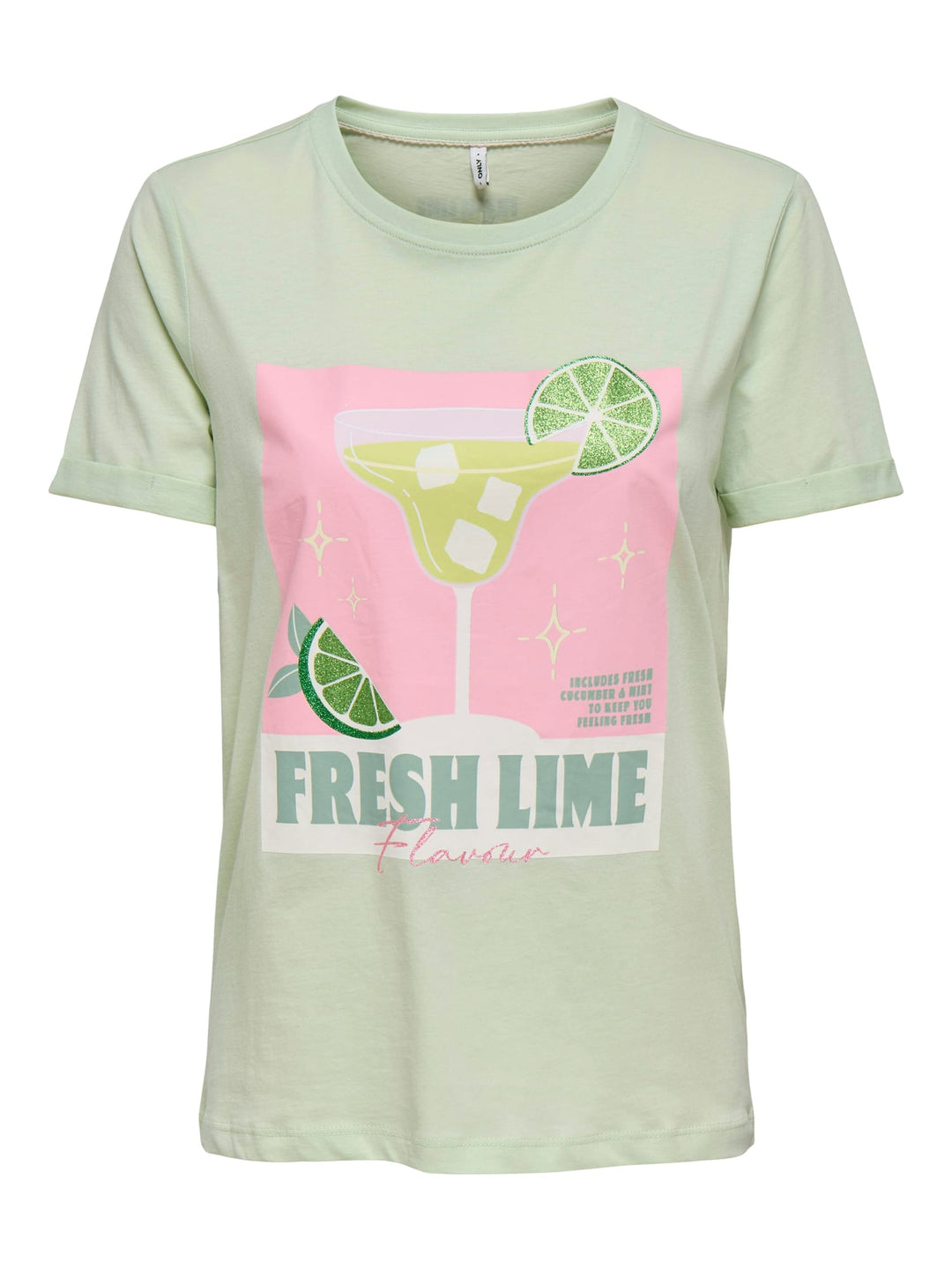 Only ONLKITA S/S Drinks Top mint – dames t-shirt