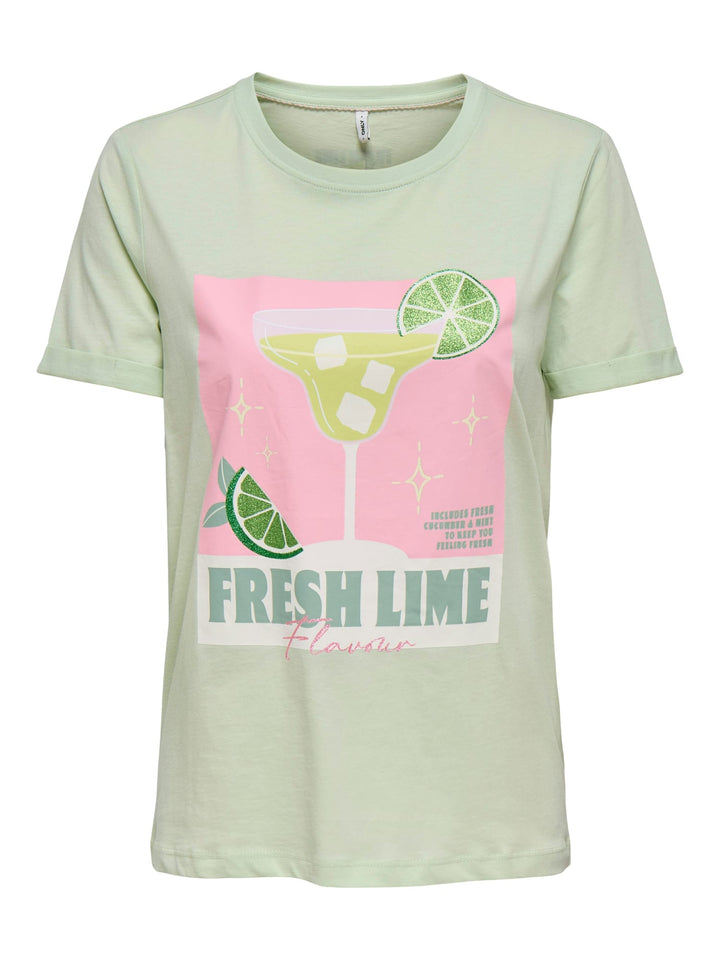 Only 15291465 Kita t-shirt k/m dames mint