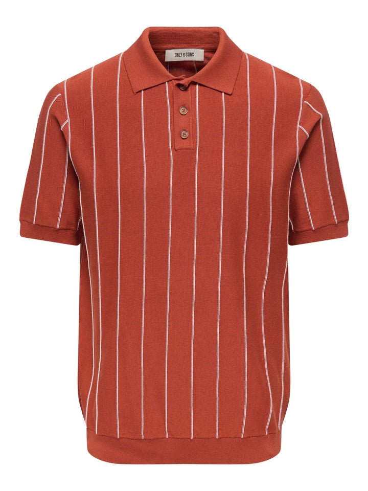 ONLY &amp; SONS 22037080 Saim polo k/m heren oranje dessin