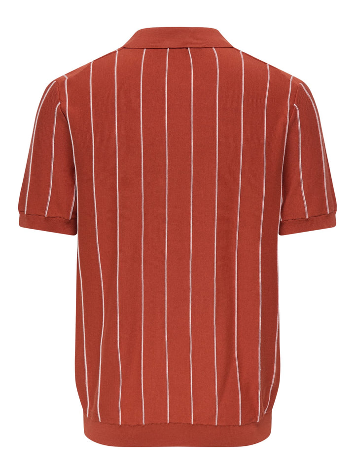 ONLY &amp; SONS 22037080 Saim polo k/m heren oranje dessin