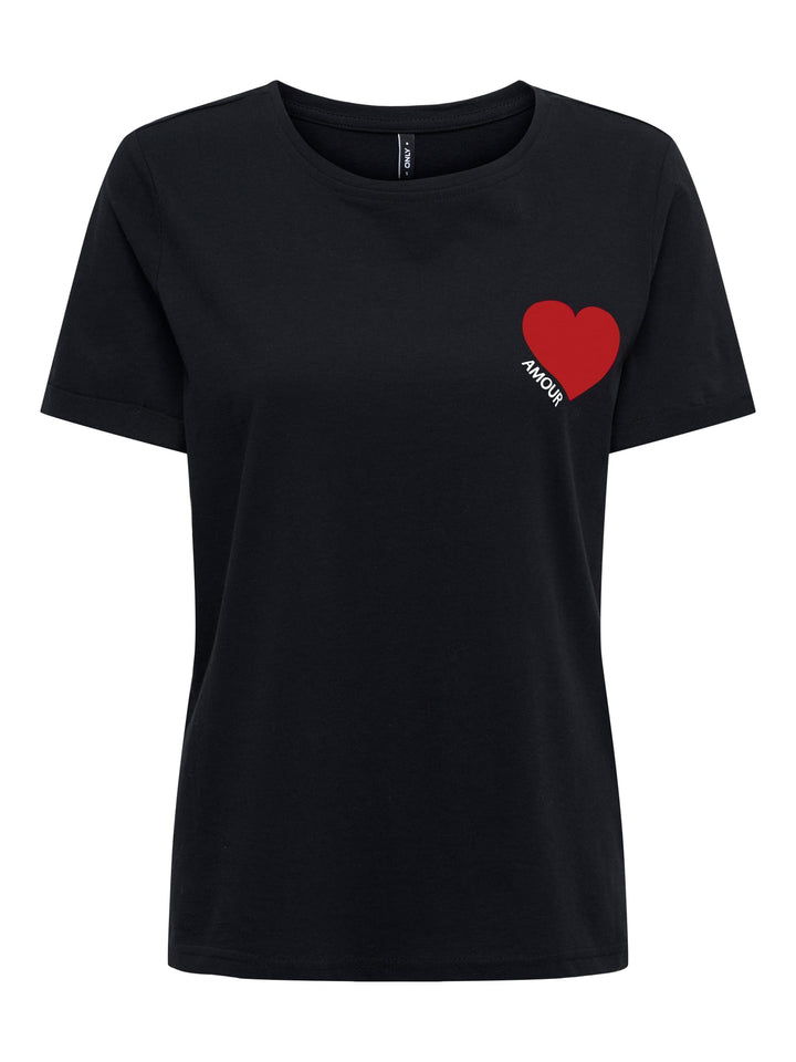 Only Vica T-shirt zwart – dames