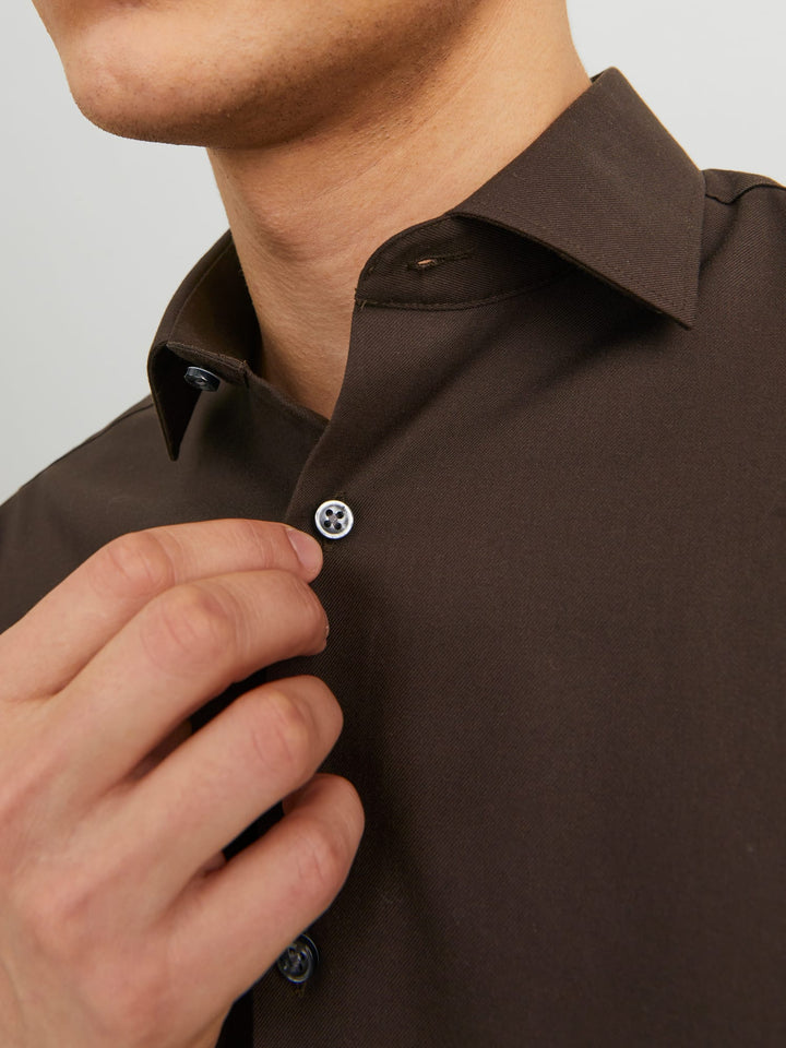 Jack & Jones overhemd l/m bruin – heren
