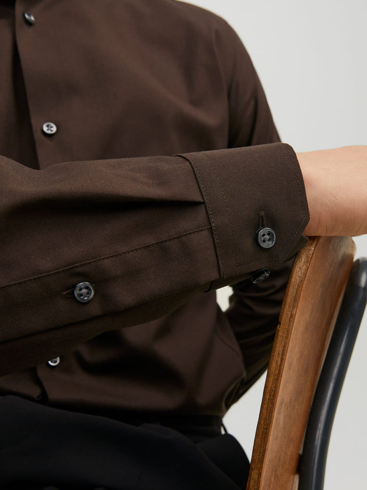 Jack & Jones overhemd l/m bruin – heren