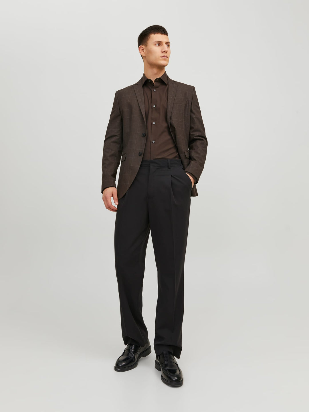 Jack & Jones overhemd l/m bruin – heren