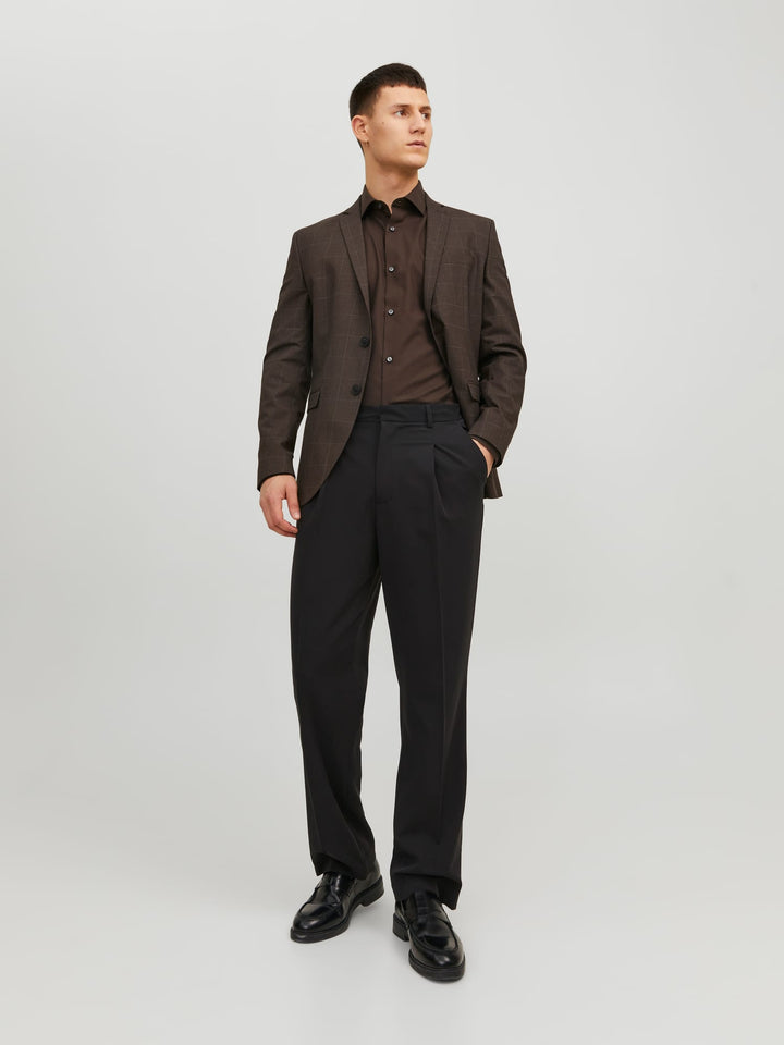 Jack & Jones overhemd l/m bruin – heren