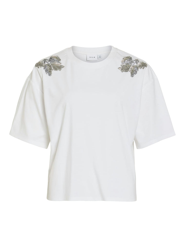 Vila 14113127 Elsa T-shirt wit – dames