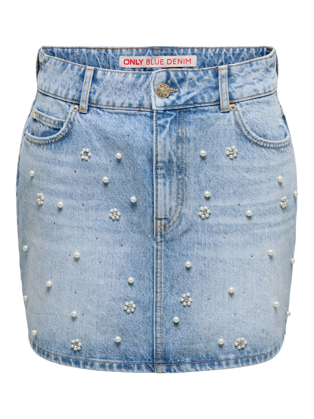 Only 15367472 onur rok kort denim dames blue denim