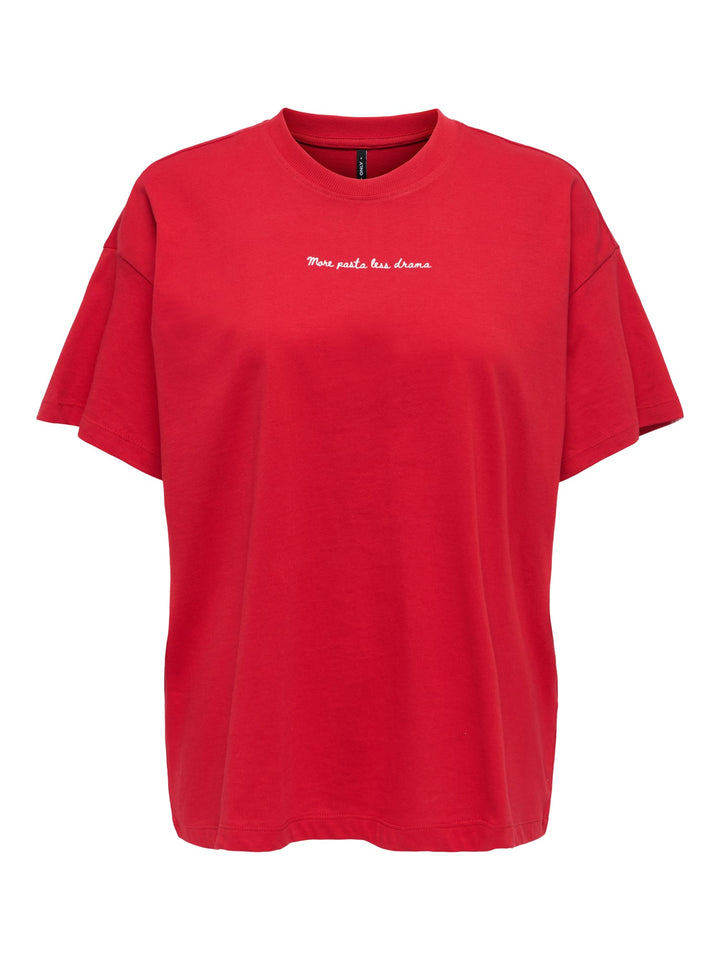 Only ONLVIVVI S/S Lovely Top steenrood – dames t-shirt