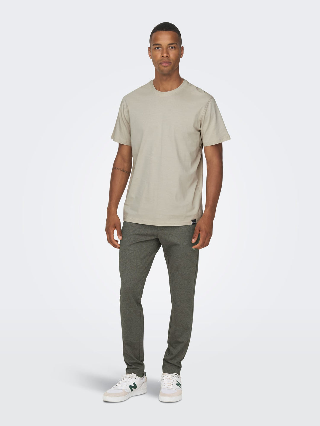 ONLY & SONS ONSMARK SLIM HERRINGBONE 2911 pant - heren - Bruin Dessin - L32