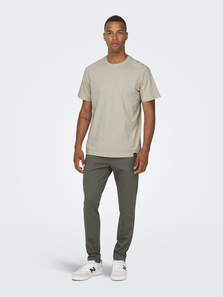 ONLY & SONS ONSMARK SLIM HERRINGBONE 2911 pant - heren - Bruin Dessin - L32