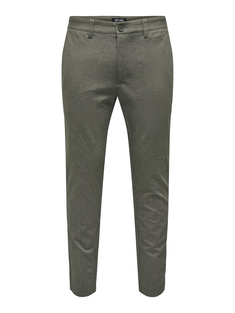 ONLY & SONS ONSMARK SLIM HERRINGBONE 2911 pant - heren - Bruin Dessin - L32