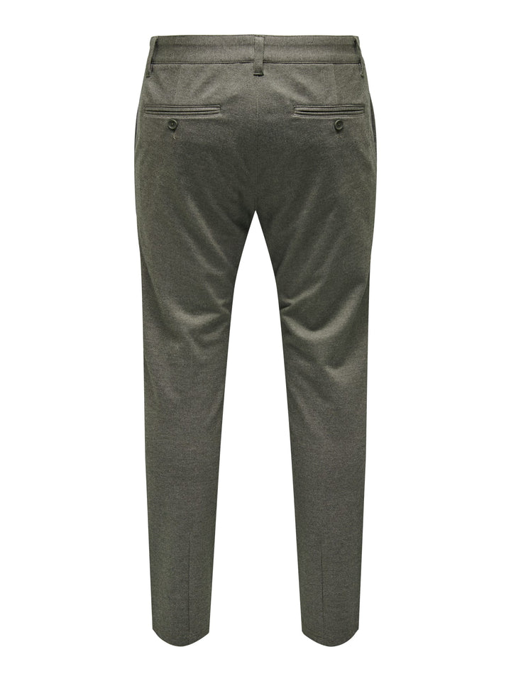 ONLY & SONS ONSMARK SLIM HERRINGBONE broek bruin dessin – heren - L34