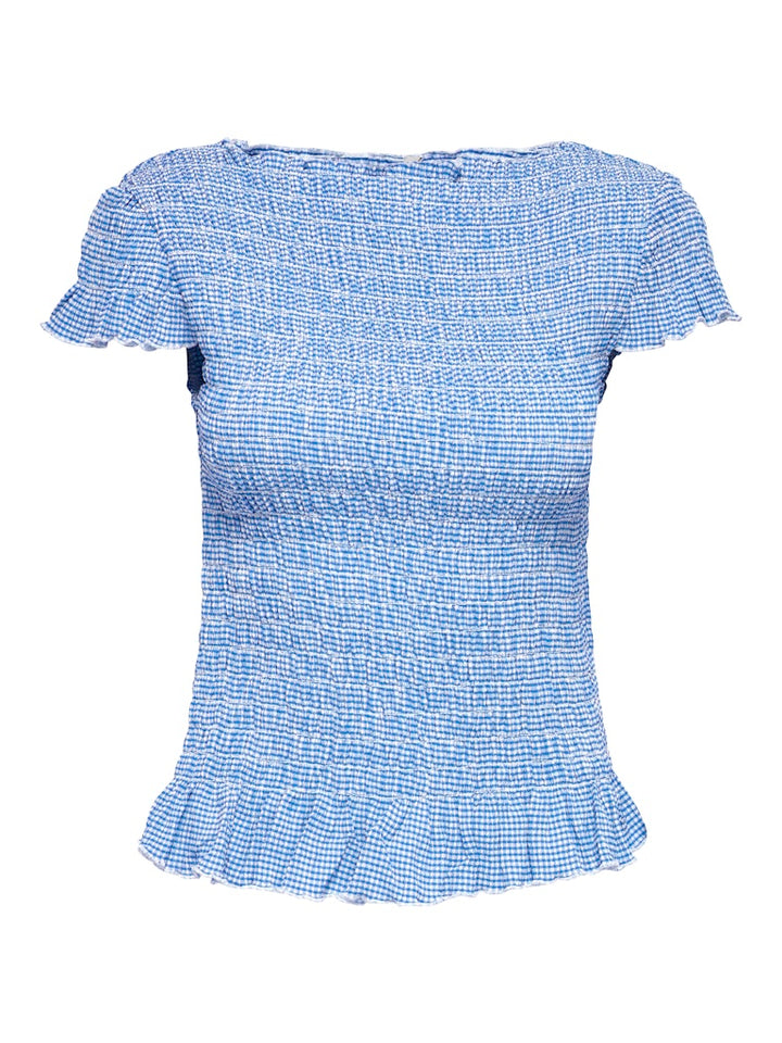 Only Celle top blauw dessin – dames