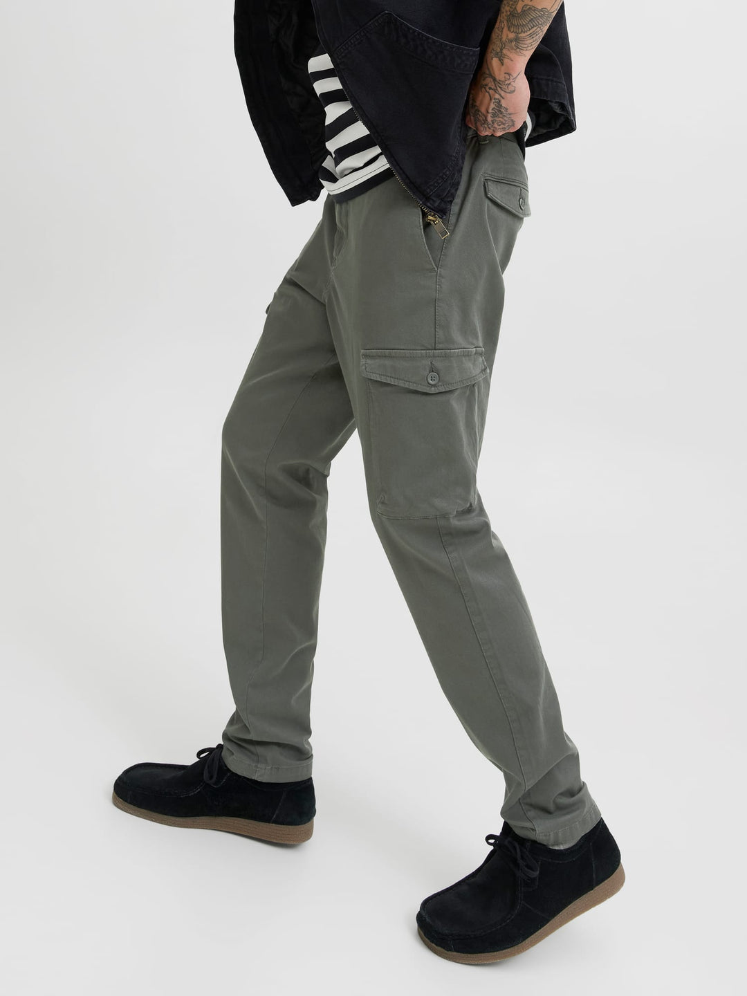 Jack & Jones cargobroek donkergroen – heren - L32