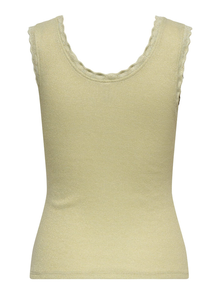 Only ONLCARLA S/L GLITTER TOP – dames top groen dessin