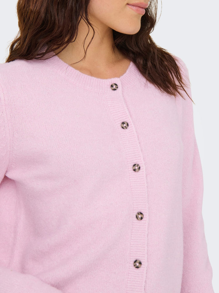 Jacqueline de Yong Chloe vest gebreid dames - roze