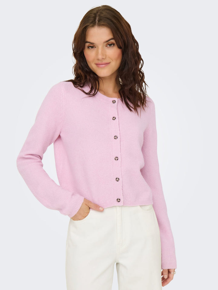 Jacqueline de Yong Chloe vest gebreid dames - roze