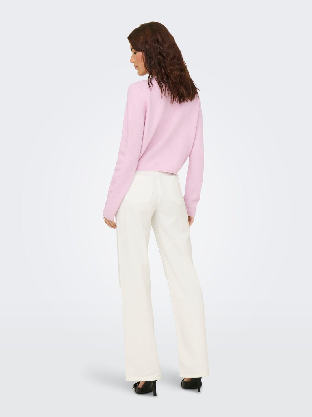 Jacqueline de Yong Chloe vest gebreid dames - roze