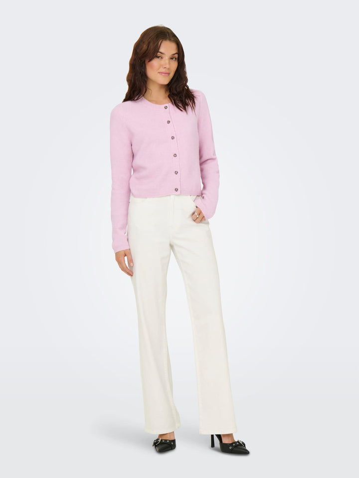Jacqueline de Yong Chloe vest gebreid dames - roze