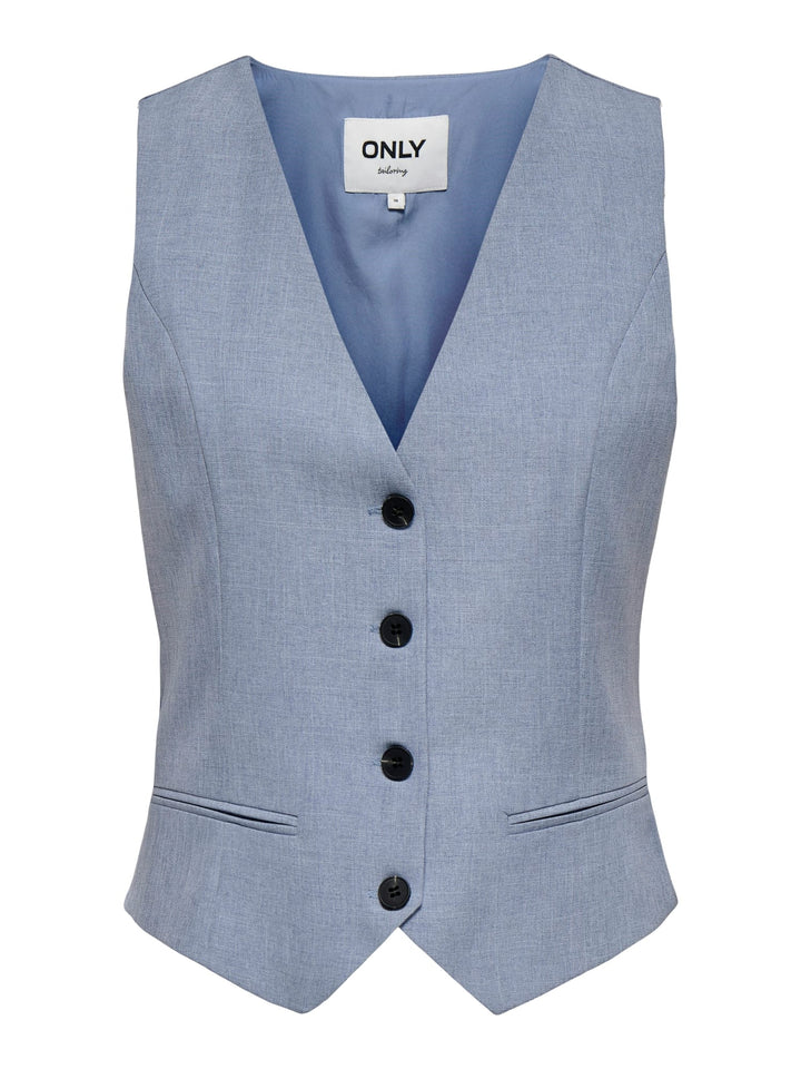 Only gilet dames lichtblauw – ONLLINDA S/L MEL FIT WAISTCOAT
