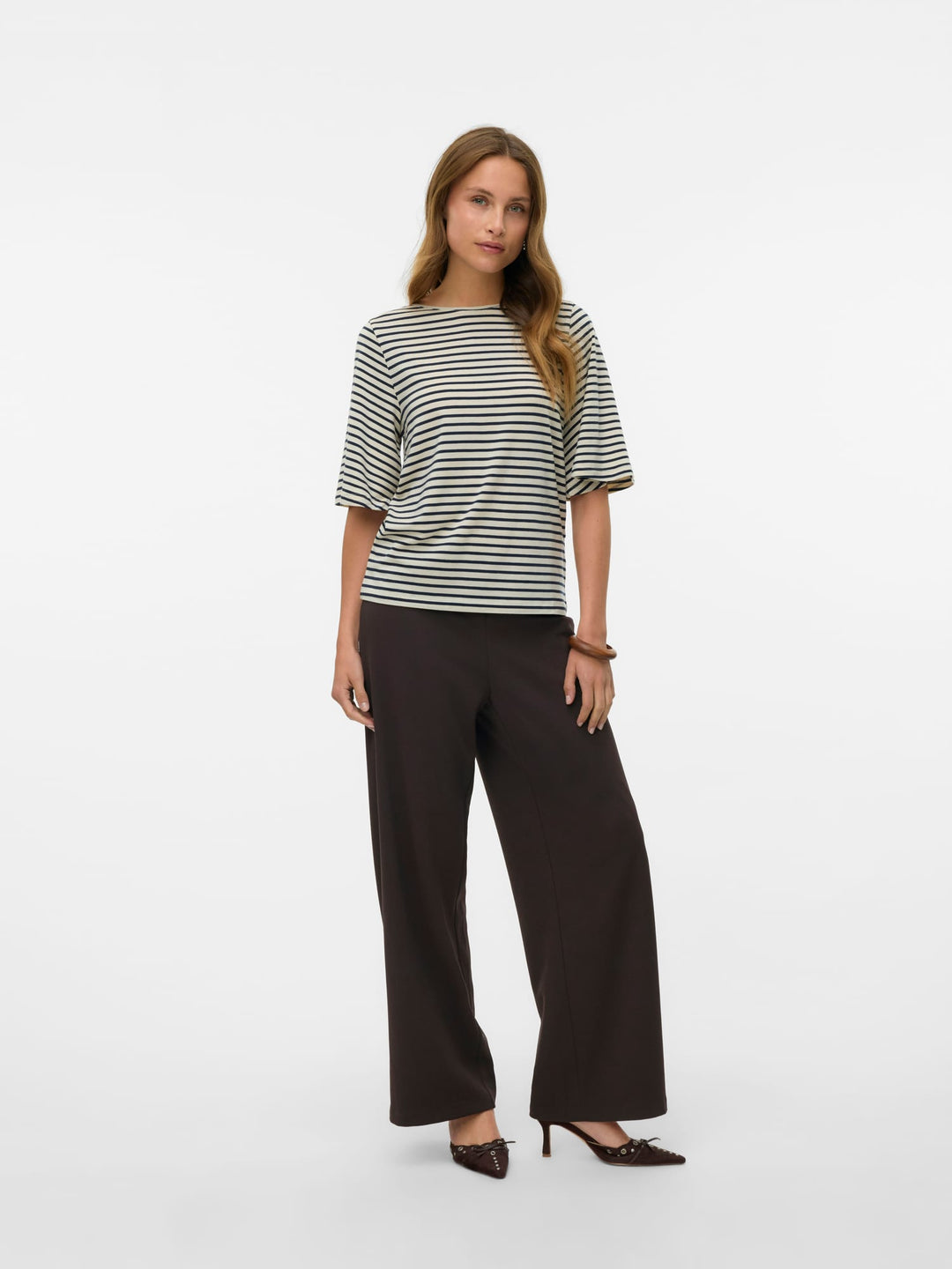 VERO MODA VMBERLIN ZAMIRA MW WIDE PANT bruin – dames - L32