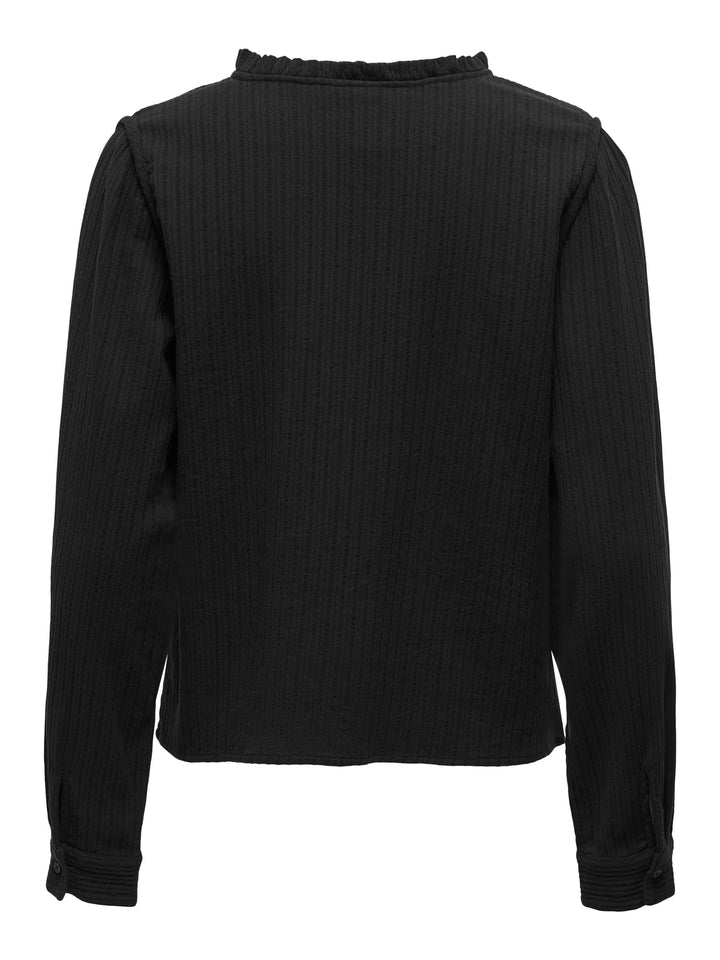 Only ONLEMMA LS DETAIL V-NECK TOP – dames top zwart