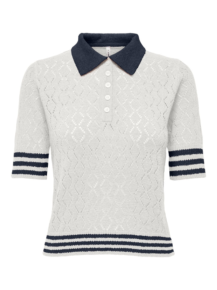 Only Sunny polo k/m dames off-white