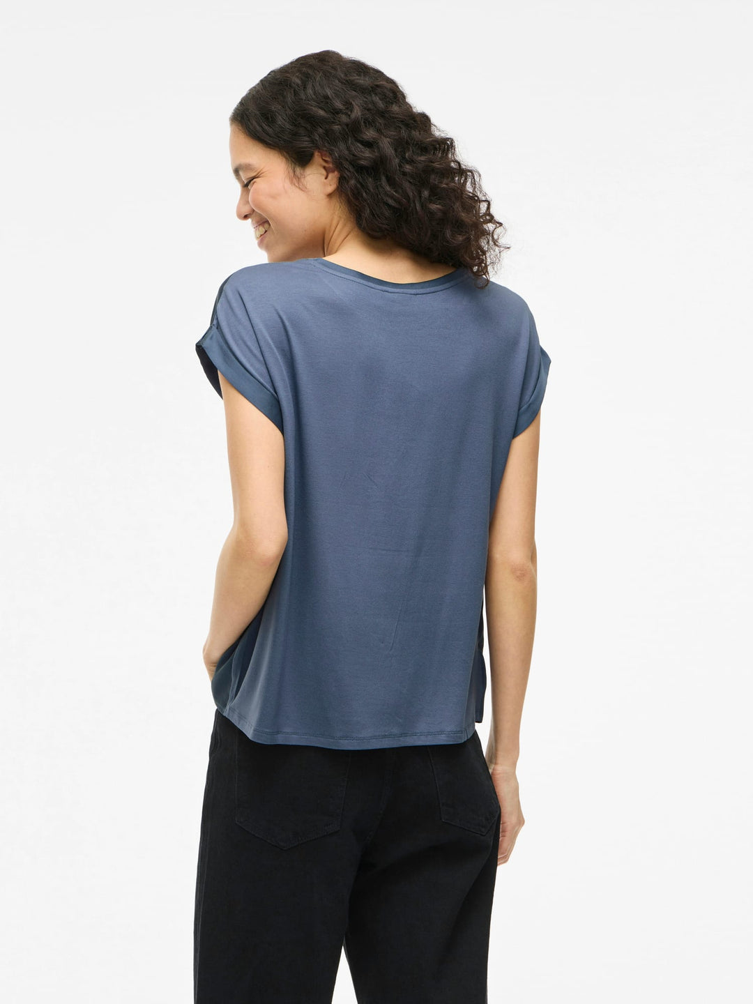 Vila Elette blouse rafblauw – dames