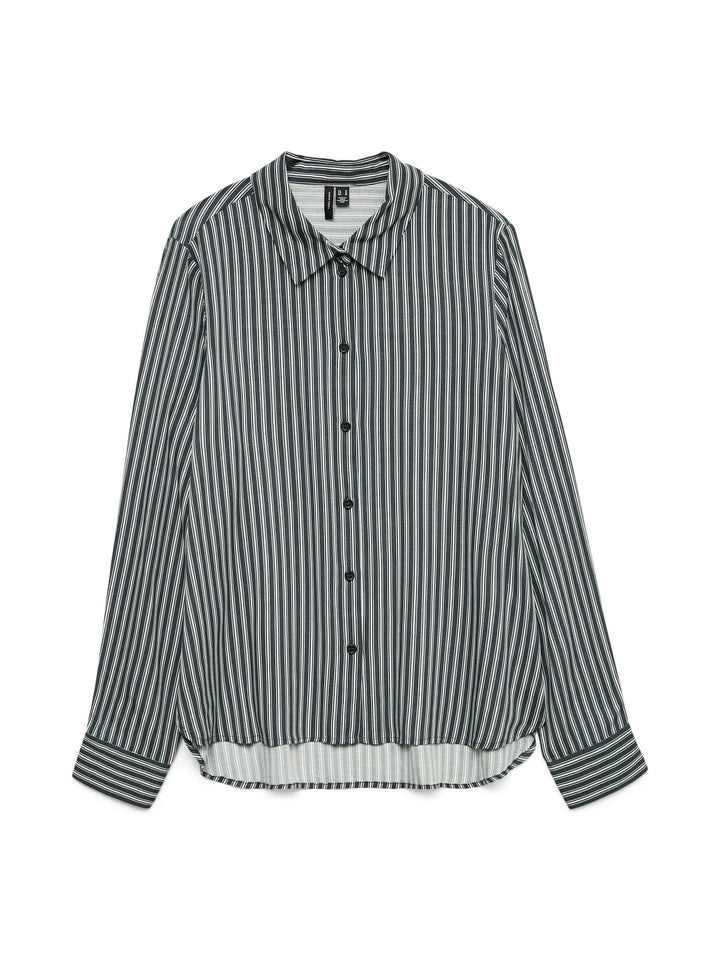 VERO MODA Bumpy blouse l/m dames – blauw dessin