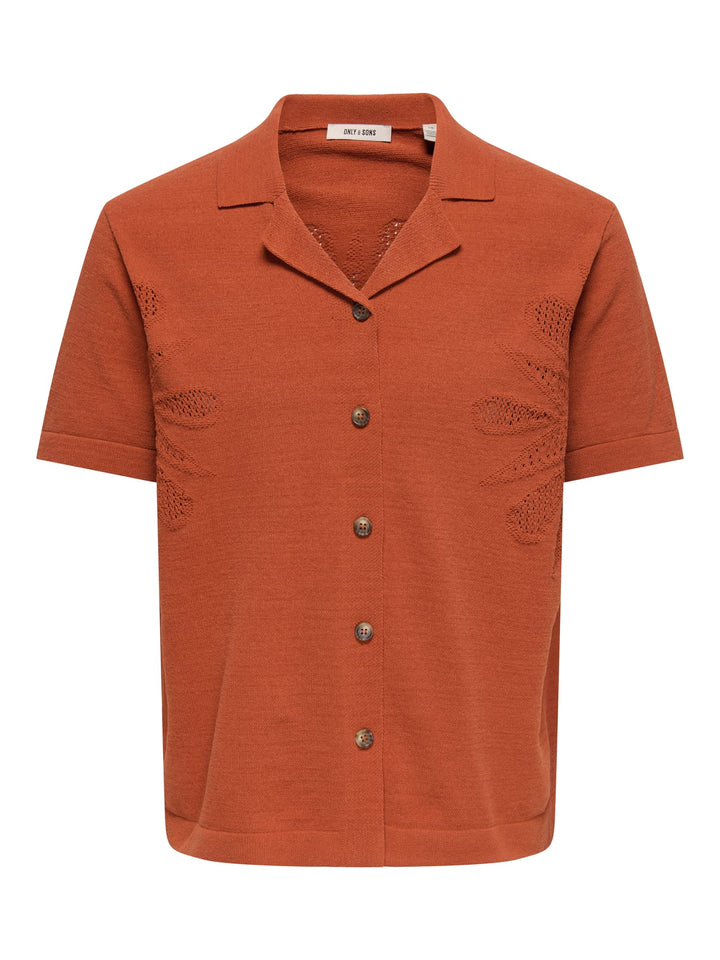 ONLY & SONS ONSJAM LIFE REG SS SHIRT KNIT – heren - Brique